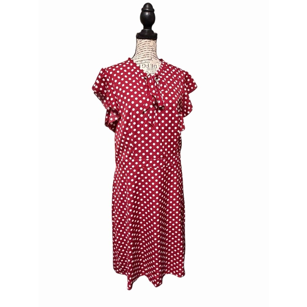 Sugarhill Brighton Burgundy Red/white Polkadot Size 12 Officecore NWT Whimsical